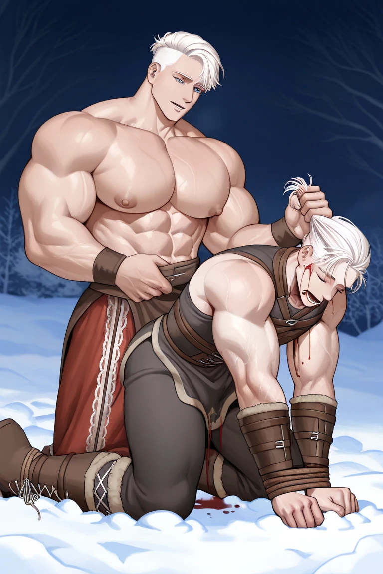 (((1 male king inspired by male aemond targaryen and a group of ugly bastards men - a male young adult king of iron throne on all fours wearing erotic and provocative torn leather medieval clothes like in game of thrones is being enslaved by ugly group of peasants and fucked))), NSFW, ((yaoi gangbang)), (game of thrones inspired yaoi), (dark fantasy yaoi), ((dark setting)), ((the gay peasants tease the fallen and enslaved male king “how do you like being our slave?” The king breathing heavily says “Ngh, please fuck me!”)), ((inside dark castle like in game of thrones background)), ((ashamed defeated king being humiliated by dirty male peasants yaoi)), ((gay sexual assault)), ((well drawn ganbang pose)), ((male targaryen getting clapped)), ((humiliation kink)), ((“I heard you like being dominated by the dirty peasants, my lord”)), ((body twitching orgasm)), ((well drawn yaoi gangbang poses)), ((enslaved and chained and whipped)),