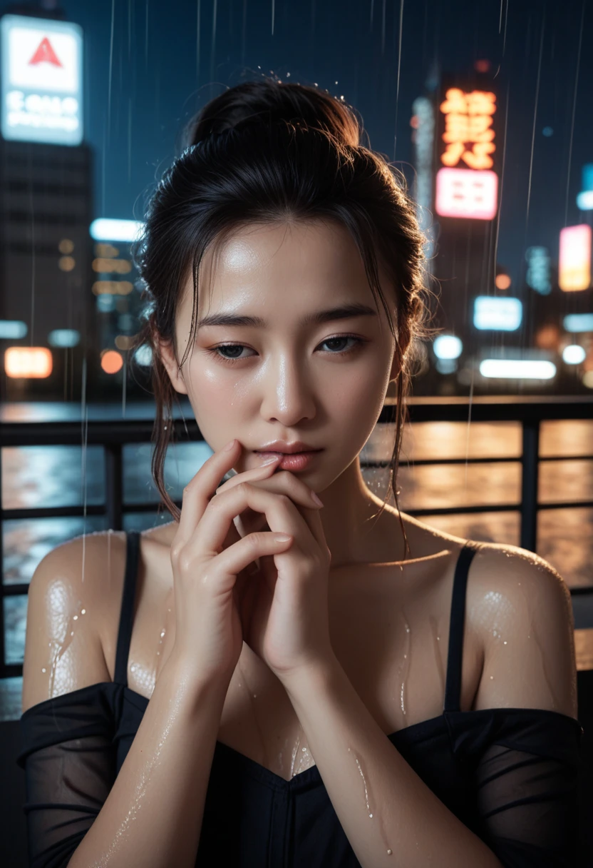 best quality, masterpiece, realistic, 1girl, goddess, messy [updo|hanging] hair, (full body:0.6), solo, (full body:0.6), looking down, detailed background, detailed face, Sc3pt4, scifi theme:1.1), mercury-wizard, melancholic, surrounded by waves of iridescent silver, alchemical imagery, reflections, silver-colored fluid, metallic sheen, shiny, dynamic pose, fluid movement, floating particles, droplets of mercury, flowing metal, blending mercury, foreign planet in background, dripping mercury formations, volumetric lighting, cinematic atmosphere, sharp details, high detail skin, realistic skin texture, perfect eyes
