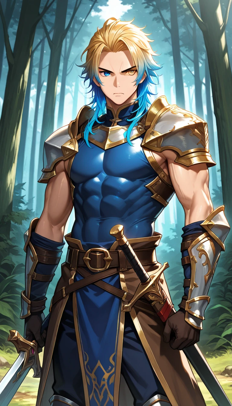 a furry sheep, white fur, shoulder long silky hair, (((handsome, slim fit, small face, ikemen))), paladin, ((white sheep), ((dark blue armor)), full body, tall, smooth hair, sword and shield,