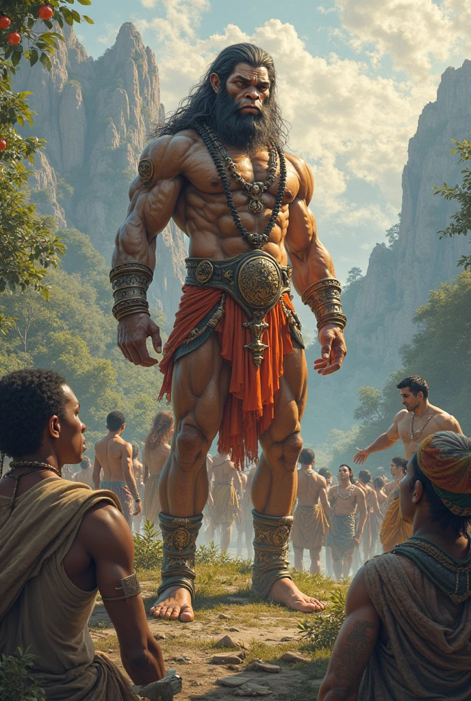 Hanuman ji with big mountain in hand 