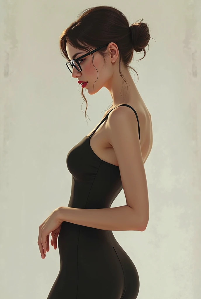 Asian short hair with glasses big ass