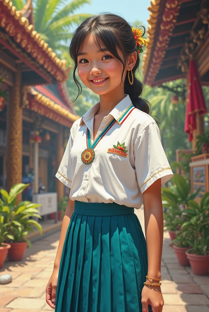 1girl, skinny, braid twintail, 18yo,
(black:1.2) hair, blue eyes, bright eyes, detailed eyes, freckles, (earrings:1.2), light smile,
((Hasselblad photography)), finely detailed skin, sharp focus, (cinematic lighting), soft lighting, (direct lighting), epiCPhoto,
<lora:VirtualGirl-Ren:0.4>, VirtualGirl-Ren, ((flat-chested, male chest)),
<lora:eyebrows_slider_v1:-3>,
<lora:StL_Detail:0.4>,
<lora:CHAR-KotoneNoda:0.8> KotoneNoda, school uniform, white collared shirt, short sleeves, pleated skirt, kneehighs, red necktie,
<lora:girllikecolorfulskylantern:0.2> (((colorful sky lantern with chinese word))), ((hands close to fire)), ((standing on railway)), (arms up:1.4), tourists, twilight, hillside, ramp, stone steps, mount, greenery, low house,