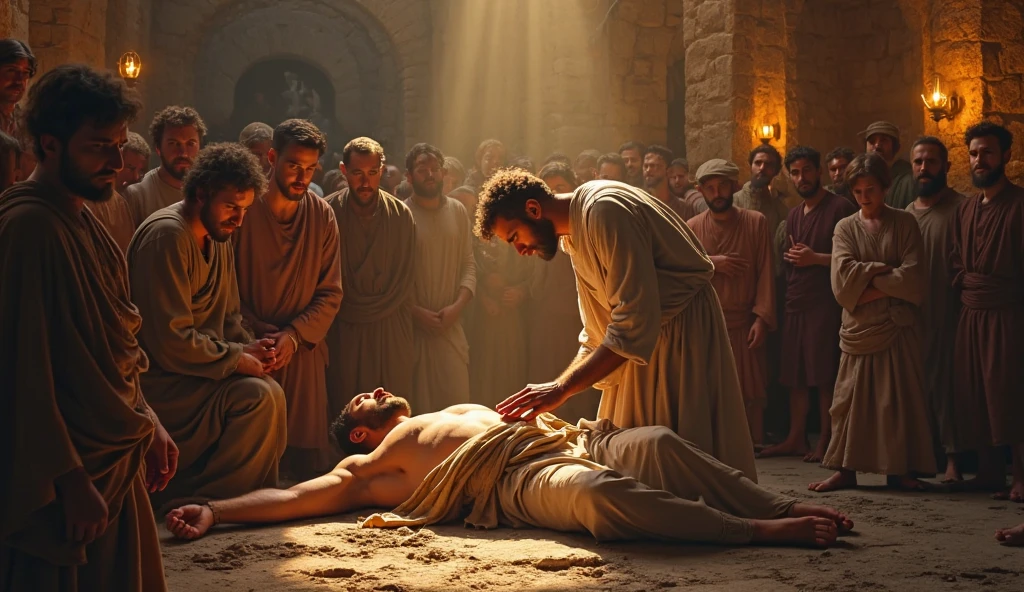 #pulling hand 
#jewish ancient people
#many People
#who are laying on the ground

