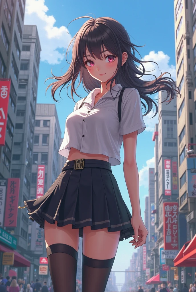 ((Blow-up skirt)), ((Skirt lifted by the wind)), ((White cotton panties)), Exposed panties, BREAK, ((Top of any color:1.3)), ((Skirts of any color:1.3)), BREAK, ((Strong winds from the front)), (embarrassed:1.4), ((blush)), ((Shocked)), super detailed skin, masutepiece:1.4, Photorealsitic, Best Quality, Beautiful lighting, Convoluted, high detailing, Sharp Focus, (Raw photo, 8K resolution, Ultra HD, Film grain), Perfect Style, beautifull detailed face, Beautiful detailed eyes, symmetrical eye, close to viewer, ((facing front)), (Anatomically correct), ((curvy body)), (WindyUpskirt), ((wind lift)), (blown by the wind:1.5), ((city, Many Asians, Crowded)):1.4, (Cowboy Shot:1.4), (Perfect hands, Detailed fingers):1.5, (hands free:1.4)