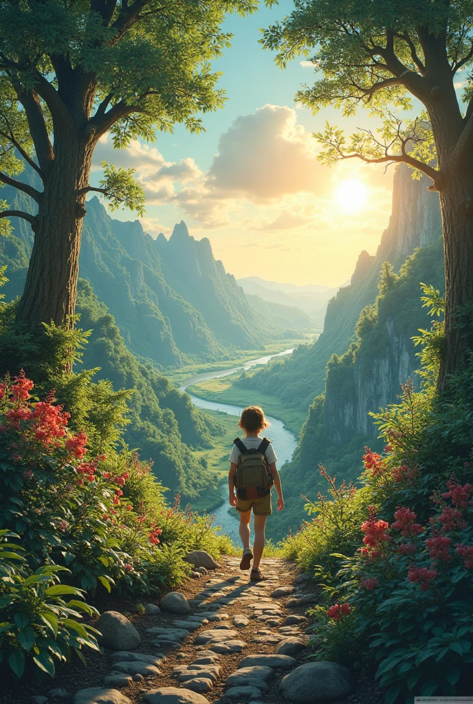 A young boy in the most beautiful place of the world