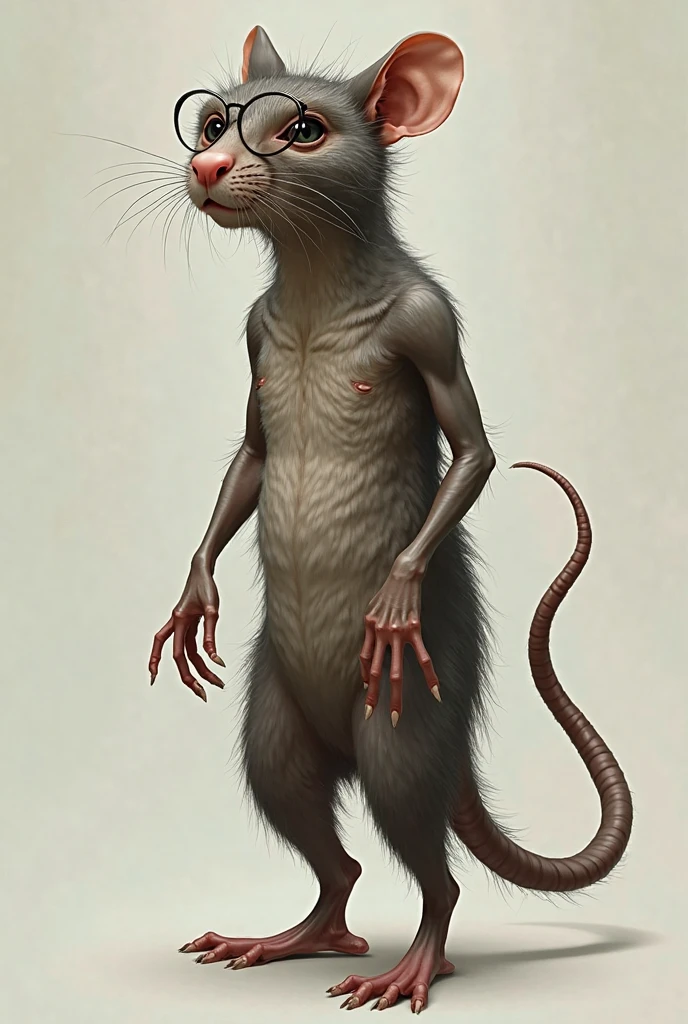 Create a sketch of a realistic hungry rat destroyed in black and white pointillism 