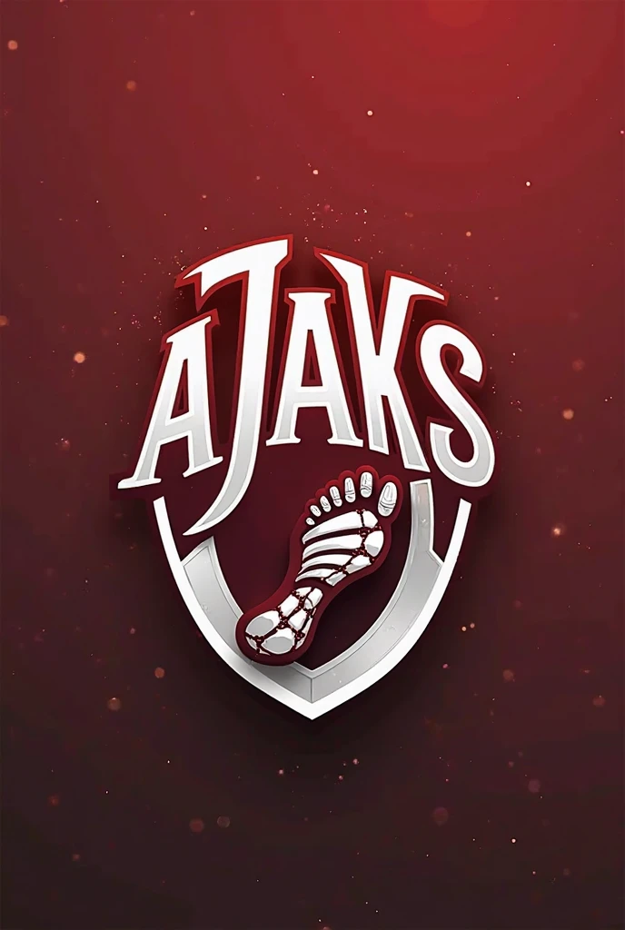 would you please add a foot in the same drawing shape to the original logo of Ajax, a football team, and change the inscription on the logo from AJAX to “Ayaks”