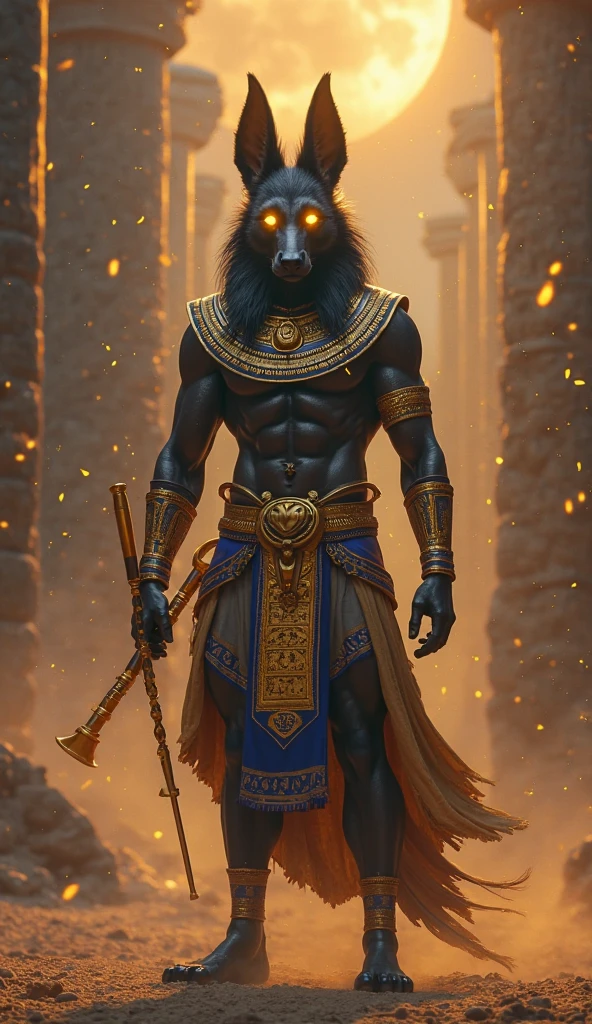 Anubis egyptian god magic dynamic smoke
