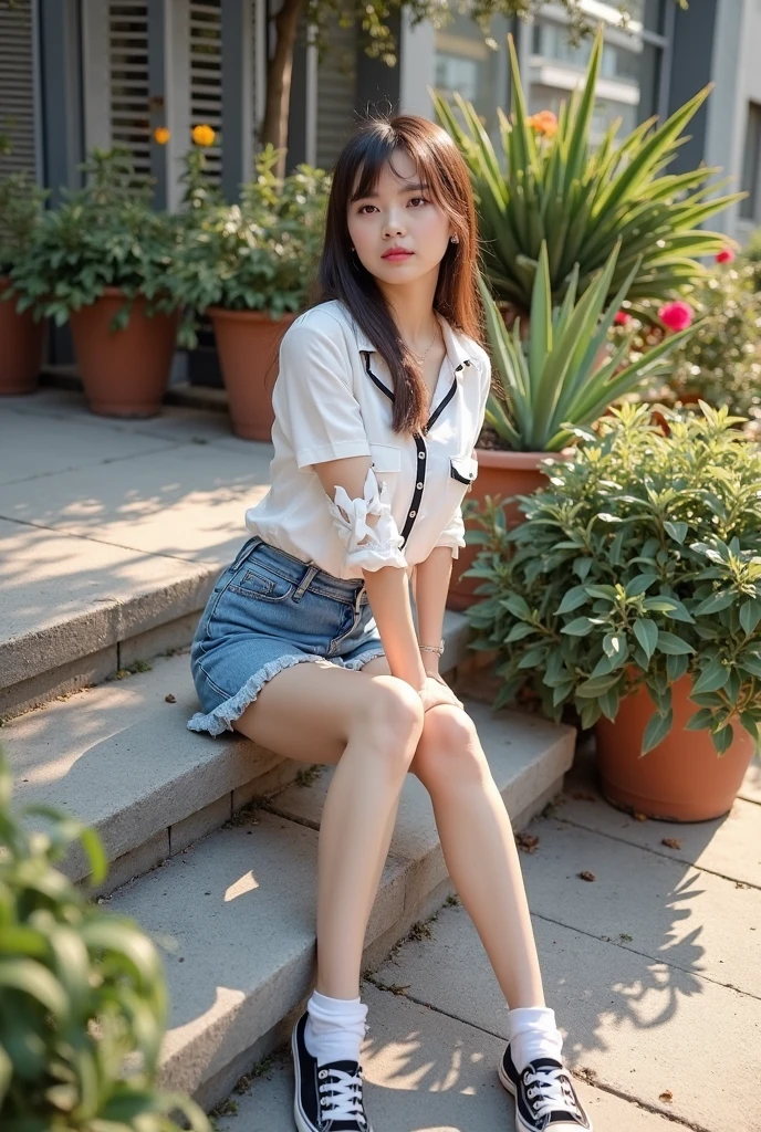 8k、highest quality、（beautiful）、High resolution、real、real person、downtown at night、A park bench with dazzling neon lights、1人のbeautifulしい女性、若いbeautiful少女、blue eyes、red hair、（drunk and sleeping on the bench）、（drunk）（Her legs are spread wide and her underwear is visible.)、((I slipped off the chair and fell asleep.))、micro mini skirt、beautiful脚、high heels、(clutch a sake bottle)、((Falling from a chair))
