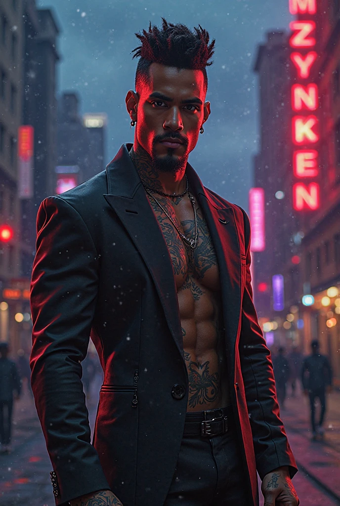20 big breasted male, solo, 3D neon art on male body, matrix style black micro sunglasses, (looking at camera), aerial view of Blade Runner neon-noir city background, (( (flying car) above the city)), perfectly composed, incredibly detailed and intricate octane renderings that are trending on artstation, 8K art photography, photorealistic concept art , soft natural volumetric perfect lighting in cinema, chiaroscuro, award-winning photograph, masterpiece, oil on canvas, Raphael, Caravaggio, Greg Rutkowski, Beeple, Beksinski, Giger