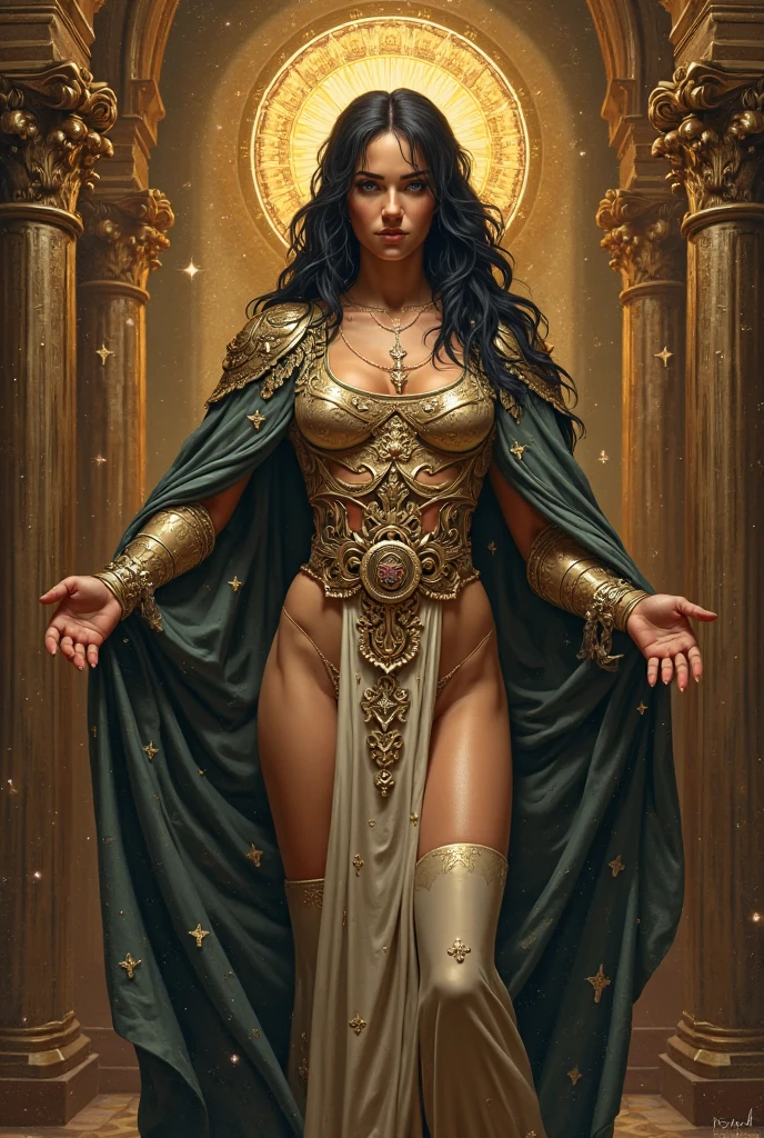 sorceress, white robe, chocolate skin