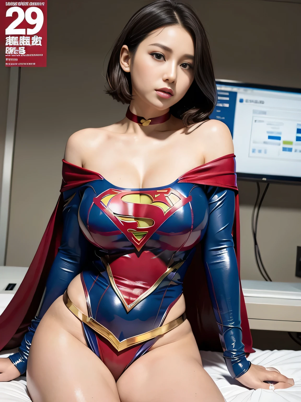 super girl elementary school student, masterpiece, highest quality, abstract, psychedelic, neon, (honeycomb pattern), (creative:1.3), fantasy 00d、 black hair、bob cut with trimmed ends、flat chest、Thin crotch、lolicon、'face、standing on the walkway、Shining crotch、belly button、High-leg style、red cloak、Swelling of the nipples、bewitching pose