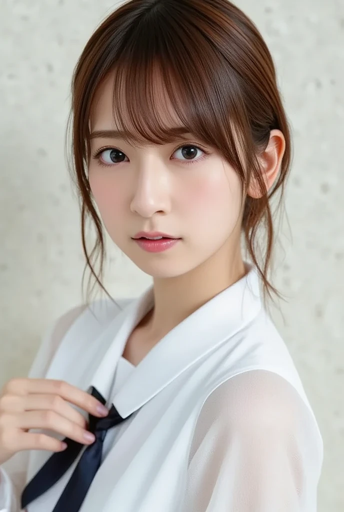 (((Perfect anatomy with perfectly aligned eyes and detailed limbs))),(((Capture the essence of the action and never miss a photo opportunity))),Shiho, a slim, muscular, beautiful karateka, practices in a large wooden dojo.,Frowning, grinding teeth, and a serious look,Fluid movement,Serious Athlete,A fluid and strong body,(((He is properly dressed in a traditional white long-sleeved jacket and long-legged pants karate uniform over a white T-shirt, and wears a faded black belt tied around his middle.))),横から裸足のしほさんを背景をいれて全身撮Shadow,All in one,Mastering martial arts,Japanese extreme vacuum master,accurate kicks and blows,Sweat splashes,strength and discipline,sharp reflexes,controlled breathing,Dojo training,Spirit and technique body,Aiming for perfection,strategic combat,dynamic fighting techniques,Strong stance,rippling muscles,energetic punches and kicks,Focused gaze,Resolute expression,zen-like concentration,Split a wooden board using techniques,active training session,Strict discipline,competitive tournament,White-on-white color scheme,He has mastered the art of karate.,Karate as a way of life,Intense exercise,burst of energy,Fierce determination,Unwavering Heart,battle-tested karateka,crush your opponent with precision,Indomitable,Perfect technique execution,Embodying the essence of karate kata.Focus on the face,Like a movie,texture,Detailed face,Detailed skin,Detailed fingers,Natural Hand 2-3500,Analog Film Photography,Deep Photo,Deep depth of field for beautiful background blur,Ferrania P30 Film,Shadow,Perfect face and body,35mm Photography,(((Beautiful hair neatly braided))),(Fine, light-reflecting particles create cartoon-like airflow),4K Digital SLR Camera,Film Grain,Fujifilm XT3,(Saiharu Body),(Delicate eyes and face),Professional Perspective,Amazing details,Beauty condensed into one girl,Beautiful face with a delicate and high nose,Coke bottle body,A handsome face with a high, straight nose, clear chestnut eyes and glossy lips.,I used a Nikon D5 and set the F value to F1..4 ISO100 Shutter speed 1/500,8K highest quality,Create photos with striking contrast between light and shadow,
