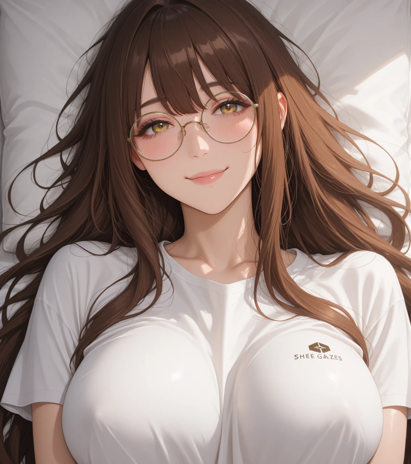 score_9, score_8_up, score_7_up, score_6_up, score_5_up, score_4_up , source_anime , best quality, masterpiece, uncensored,hetero,1girl solo,moe \(blue archive\), yellow eyes,brown hair, low twintails,fake animal ears,halo, glasses, girl lying ,missionary position,  completely nude, ,blush, embarrassed, open mouth, virginal, sex ,large breast,
