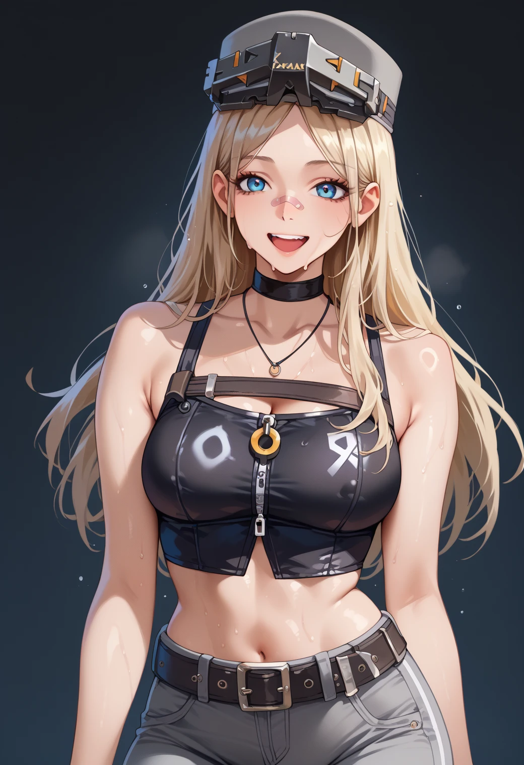 nsfw:1.5,((vaginal,sex,vulgarity,orgasm_face,hat,pants,sports_bra)),((masterpiece:1.5,best_quality:1.5,ultra_detailed:1.5)),((blonde_hair,blue_eyes,pale_skin))
