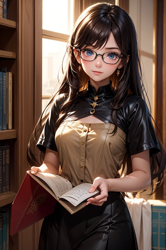 ((Masterpiece in maximum 16K resolution):1.6),((soft_color_photograpy:)1.5), ((Ultra-Detailed):1.4),((Movie-like still images and dynamic angles):1.3). | (cinematic photo of beautiful female with exotic glasses with colored lens), (majestic library), (beautiful female with fancy hand gloves), (focus on the exotic glasses with colored lens), (cinematic style), (rare books), (luminous object), (serene atmosphere), (shimmer), (aesthetic background), (visual experience),(Realism), (Realistic),award-winning graphics, dark shot, film grain, extremely detailed, Digital Art, rtx, Unreal Engine, scene concept anti glare effect, All captured with sharp focus. | Rendered in ultra-high definition with UHD and retina quality, this masterpiece ensures anatomical correctness and textured skin with super detail. With a focus on high quality and accuracy, this award-winning portrayal captures every nuance in stunning 16k resolution, immersing viewers in its lifelike depiction. | ((perfect_composition, perfect_design, perfect_layout, perfect_detail, ultra_detailed)), ((enhance_all, fix_everything)), More Detail, Enhance.