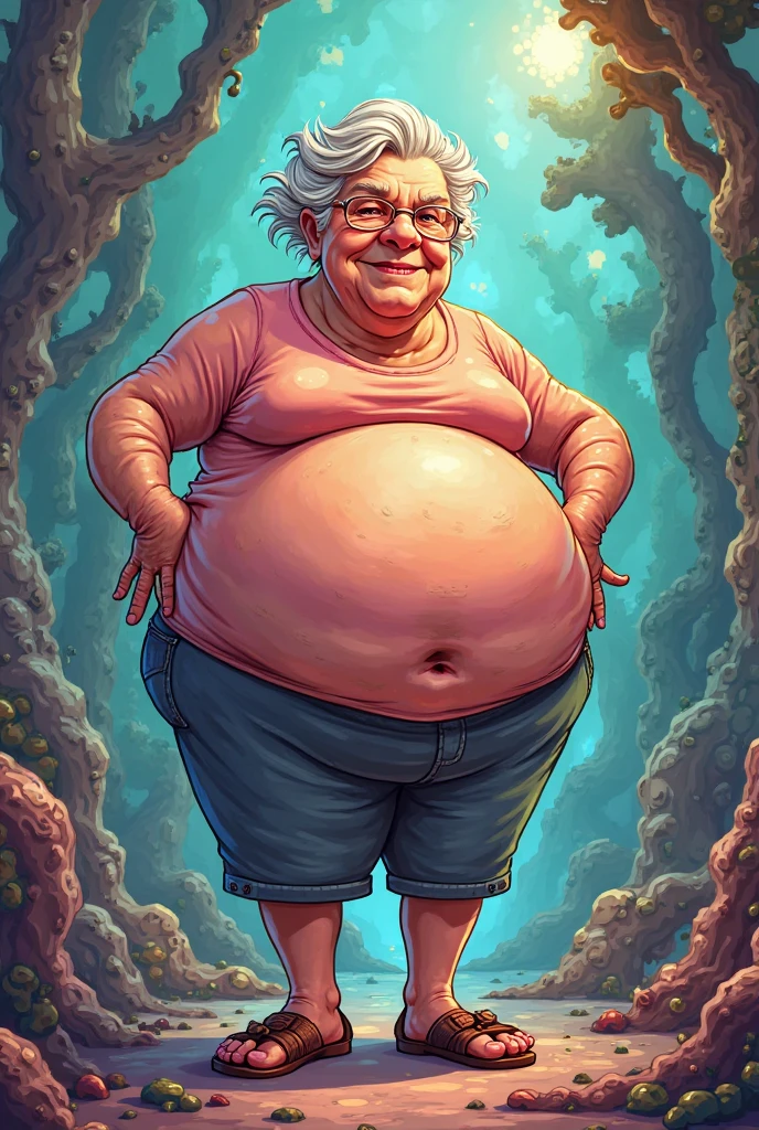 A ((human woman sorceress )) (shocked emotions:1.3) tavern background, (()) ,realistic anime style, tight dress, water inflation, standing, wide stance, slighty bent over, (water spraying out of mouth) heavy belly, spherical inflation, puffed legs, puffed arms