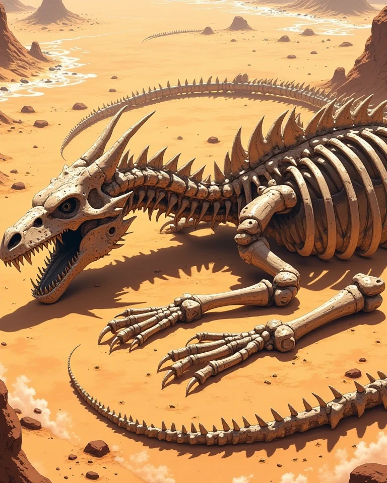 Skellitl Dragon、Fallen to the ground、