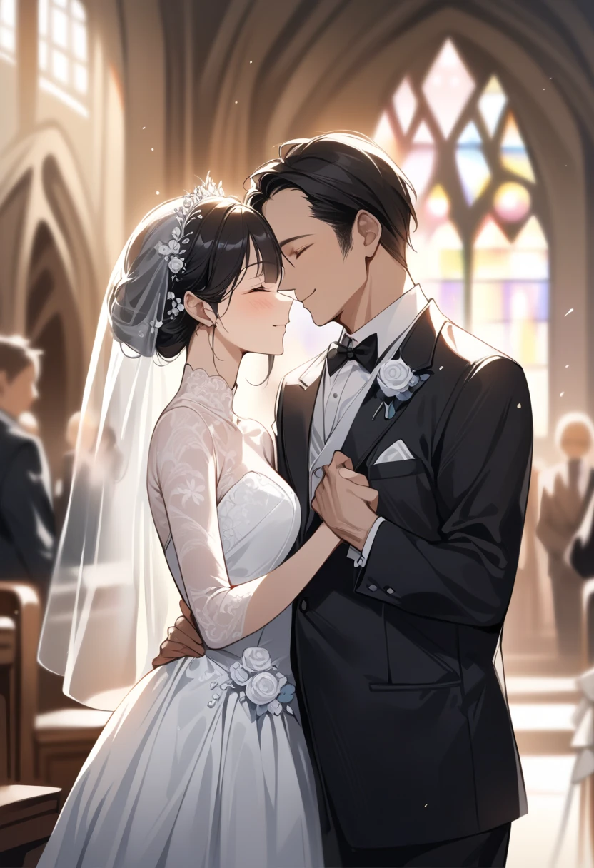 Wedding backdrop background illustration design couple in love marriage bride