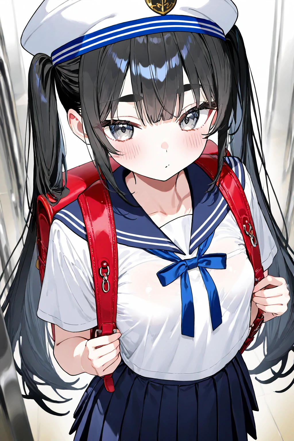 Correct human body structure,perfect,Black ponytail,Black pantyhose,((cute girl)),Full body pictures,Heavy rain,lakeside,night,Flashlight illuminates two people,rope bondage,Short skirt,wet clothes,school uniform