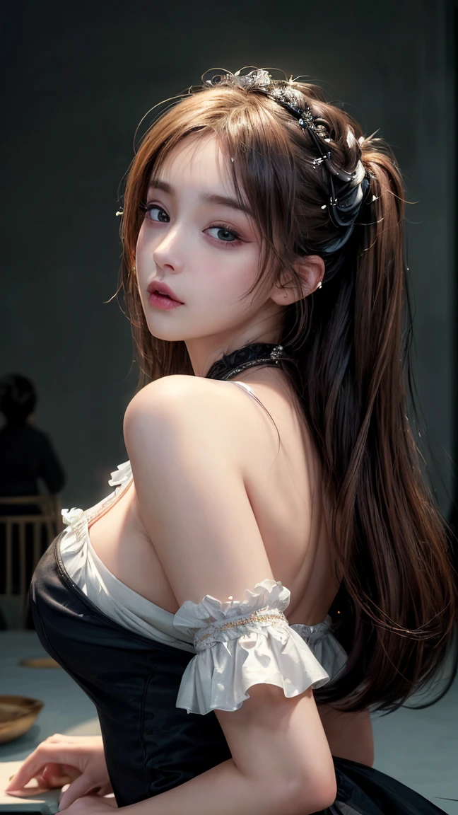 Floral, (Night city landscape background:1.5), (1 Girl:1.6), long hair, ulzzang-6500v1.1, (authentic: 1.2), (Practical: 1.3), beautiful girl,Beautiful details, Extremely detailed eyes and face, There are beautiful details in the eyes, absurd, incredibly absurd, Huge file size, Super detailed, high resolution, Super detaileded, best quality, masterpiece, illustration, Super detaileded and beautiful, Super detaileded, CG, Unite, 8k wallpaper, Astonishing, Fine details, masterpiece, Top quality, Official Art, extremely detailed CG Unite 8k wallpaper, movie lighting, (Perfect radiant skin:0.6), Slim and smooth lines, (floating), Diamond Earrings, (Upper Body:1.5), (Small Breasts:1.2), (yangmi:1.5),