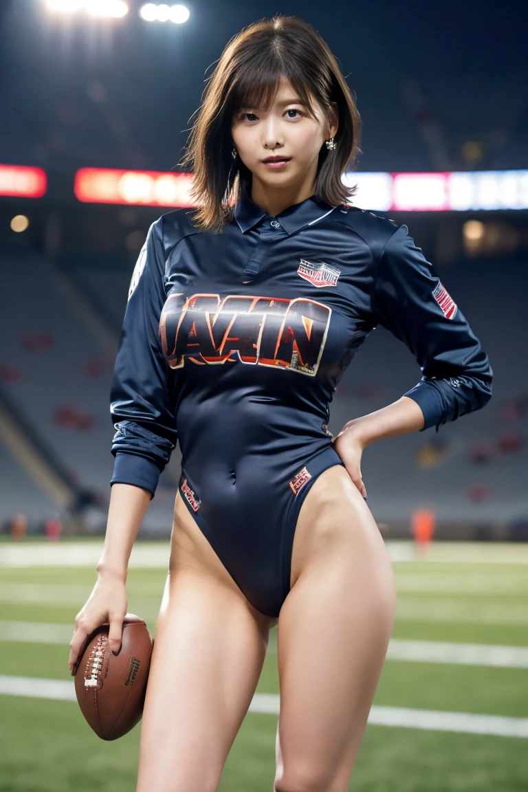 ((tmasterpiece, best qualtiy)),A highly detailed,8K,realistic focus,Complicated details,a big breast chinese girl,Female volleyball player,Volleyball uniform,(((Wearing the number 9 shirt))),over knee socks,(((Indoor arena background))),Tall guy,long leges,pony tails,Cocked buttocks,(((little breast))),tit,Lift your clothes,revealing breasts,See the breasts,See the nipple,pubes,Thick pubic hair,See pubic hair,Robust body,Sexy and robust,Detailed abs,Detailed muscle lines,teat,dynamicposes,Greasy body,sweating body,Normal body proportions,Normal face,Normal hands,frontage,fully body photo,tall image,Look from the bottom up,look from down,