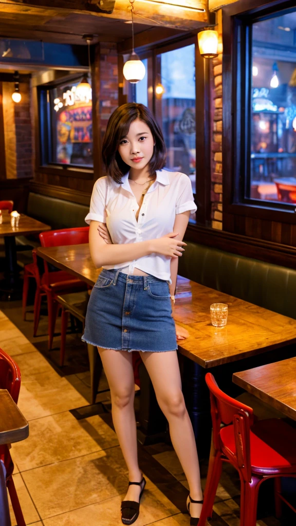 (photorealistic:1.4),8k,(masterpiece), best quality, highest quality, (detailed face:1.5),original,highres, unparalleled masterpiece, ultra realistic 8k, perfect artwork, ((perfect female figure)),mature female, milf, narrow waist, skinny,detailed skin, 1girl, solo, long hair, short sleeves, serafuku,blue skirt, shirt, sailor collar, in cultivation tank,(floating hair:1.2), floating clothes, barefoot, air bubble,full body, looking at viewer, (( inside the beachside restaurant)), sparking smile, sitting on the chair