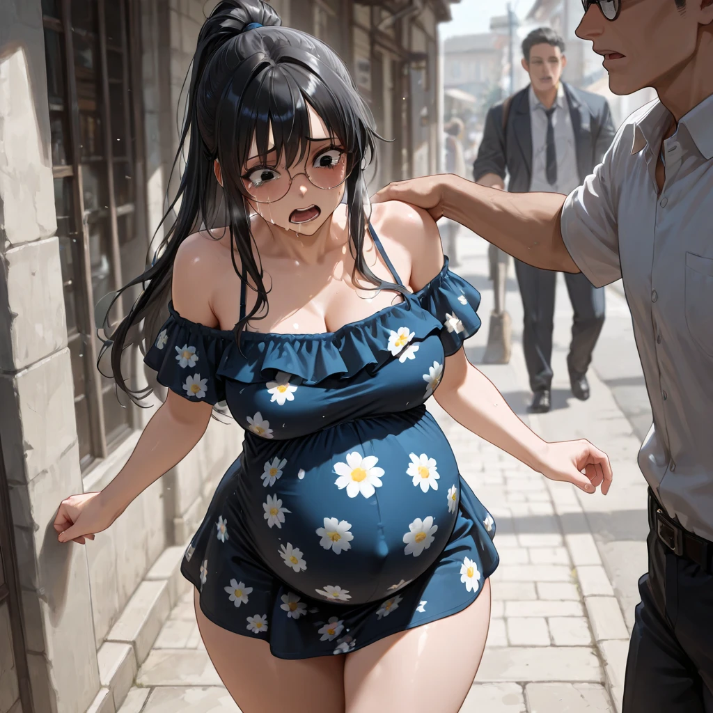 No sleeve,Sweaty,A perfect smile, (Perfect Anatomy, Anatomically correct, Highly detailed skin), Cute and symmetrical face, Perfect Face, Perfect Eyes, Perfect Fingers, Five Fingers, ((Hairstyle,Inner Color,money,Bobcut))take off your clothes,Street Corner,Dark Night,Clothes are open,((Large Breasts)),mini skirt,Sexy Breasts,(((Surrounded by dirty old people,I was grabbed by the shoulder,Clothes are pulled)))((Frightened expression,Disgust,)),Dirty back alley,
Attacked by Goblins