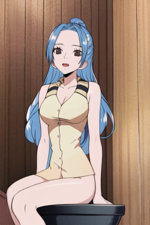 One woman,8k, Yamato_5000, Gray Hair, Green Hair, Gradient Hair, horn, Wano Style, ring earrings, ((masterpiece)), ((highest quality)), （（（Sit on the bed）））,（（Detailed nipples））,Very detailed, （topless）,（（ Ponytail））,((perfect slim thighs))　,（（Troubled expression））,Perfect tummy,Perfect navel,（（White lace panties））,（（Slender body））, Depth of written boundary, sketch,, Sharp focus, Soft lighting, High resolution, (((((colorful))))), Sit on the bed, alone, indoor, 