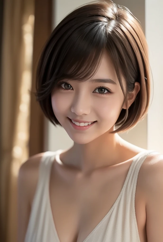 Pee (incontinence: 1.47), fashion trendy beautiful and attractive woman, gentle and attractive Chinese beautiful woman, Korean (kpop idol), delicate and sexy collarbone, attractive oval face, double eyelids, smart [peach] flower eyes, pink lips, small nose, bare shoulders, focus on face, [[face close-up], ultra high definition, super detail, White off-shoulder lace shirt, (((white lace panties), fresh and impressive, natural (large: 1.25), (kneel on the ground), (legs wide open), (legs spread), (from a low angle), (upright 1.5), (shiny skin: 1.4), (low angle)), perfect figure, areola, cleavage, armpit wrinkles, (floor urine)), (NSFW: 1.05), ( Showpiece, top quality, high precision)), one girl, (big, photorealistic: 1.4), (slightly above the camera, looking up at the camera, looking up, looking up at the camera, staring at the camera))), solo, solo, white background, snow-white background, mouth closed, happy smile, pretty black hair, short hair, big eyes, pronounced double eyelids, eyelashes, ears out, long neck, long neck, Absolute area, ((close-up of face, short hair with bangs)), 19 years old, attractive proportions, shiny skin, clean collarbone, golden ratio face, perfect face, teardrop mole, chest mole, bangs, clean bangs, beautiful bangs, lip gloss, thin lips, white skin, undressed, big breasts, small face, staring at the camera a little upwards, ((smiling a little at the camera, really nothing pure white background, very big, big big, big breasts)), ((((uniform, shirt))))