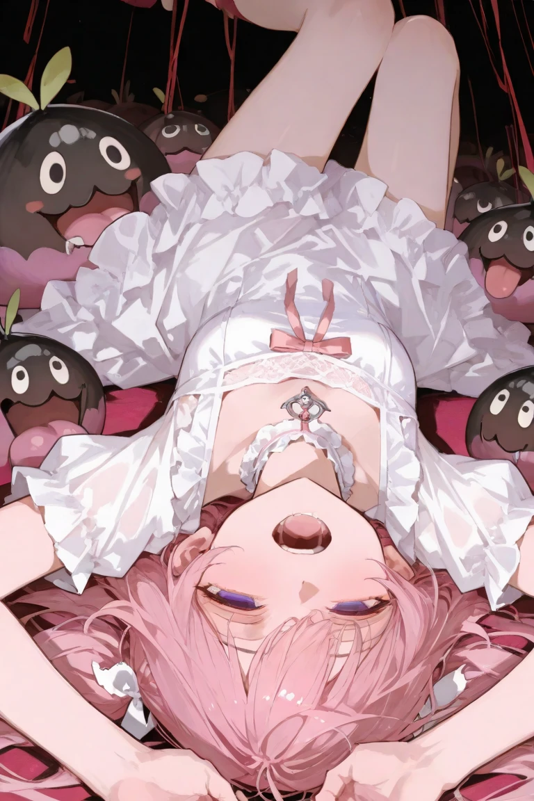 ((masterpiece)), (best quality), (detailed), harmony, pajamas, off shoulder, (one eye closed), laying down, bed, sleeping, drool, clownfish, from side, full body, under blanket <lora:paruko-20:0.9>