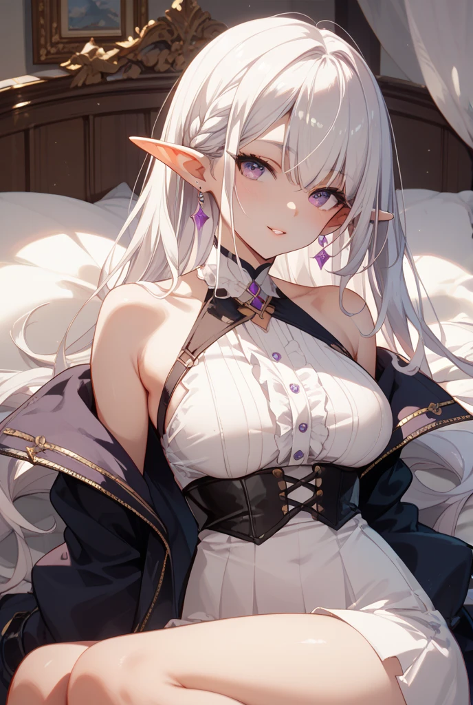 Photograph of the upper body of a beautiful woman, (nomal breasts, perfect body), Sharp focus, (plump body, mature woman), ((Looking ahead)), (Highly detailed skin, hair follicles:1.4,),
( long hairstyles) White hair, blue eyes, reaper. , Elf ears, fairy tales (wear black cape), darkness,(black cloth)
, warriors , elegant, luxury, (wear head accessories: 1.4 ) demon horns, remove wings