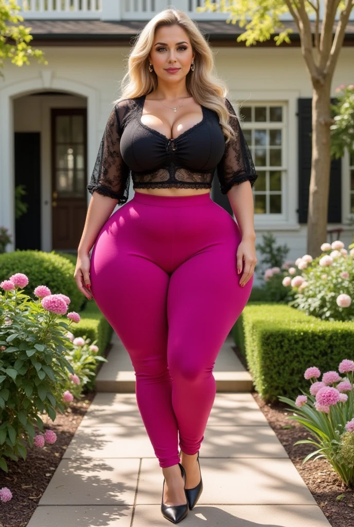 sexy and plump beautiful bbw, big chubby pussy, wearing tight sexy leggings