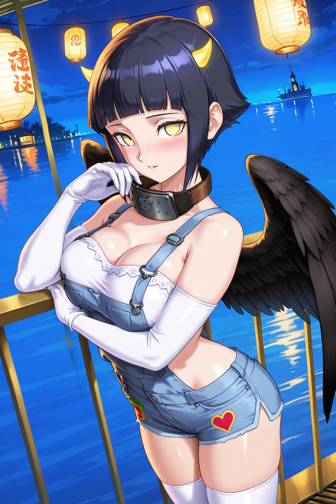 NSFW,(Highest quality:1.3), (Top performance:1.2), (Best illustrations:1.2),whole body,Full Art,Birdman,One Girl,Seagull Girl,Black Hair,Short Bob Hair,Round and curvy hairstyle,Dark Eyes,Stars in the eyes,white hunting hat,Chef's uniform,mini skirt,Black knee socks,White sneakers,A big smile,Have a notepad and pen,Wooden restaurant interior,There's only blue sky outside,People around