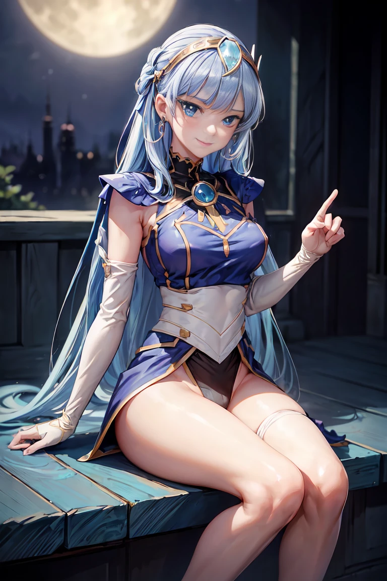 Transparent hair、hime-cut、Golden Eyes、eye glasses、ssmile、early teenage girls、flat chest、Thin pubic hair、Beautiful open legs、robe、On the roof of a building