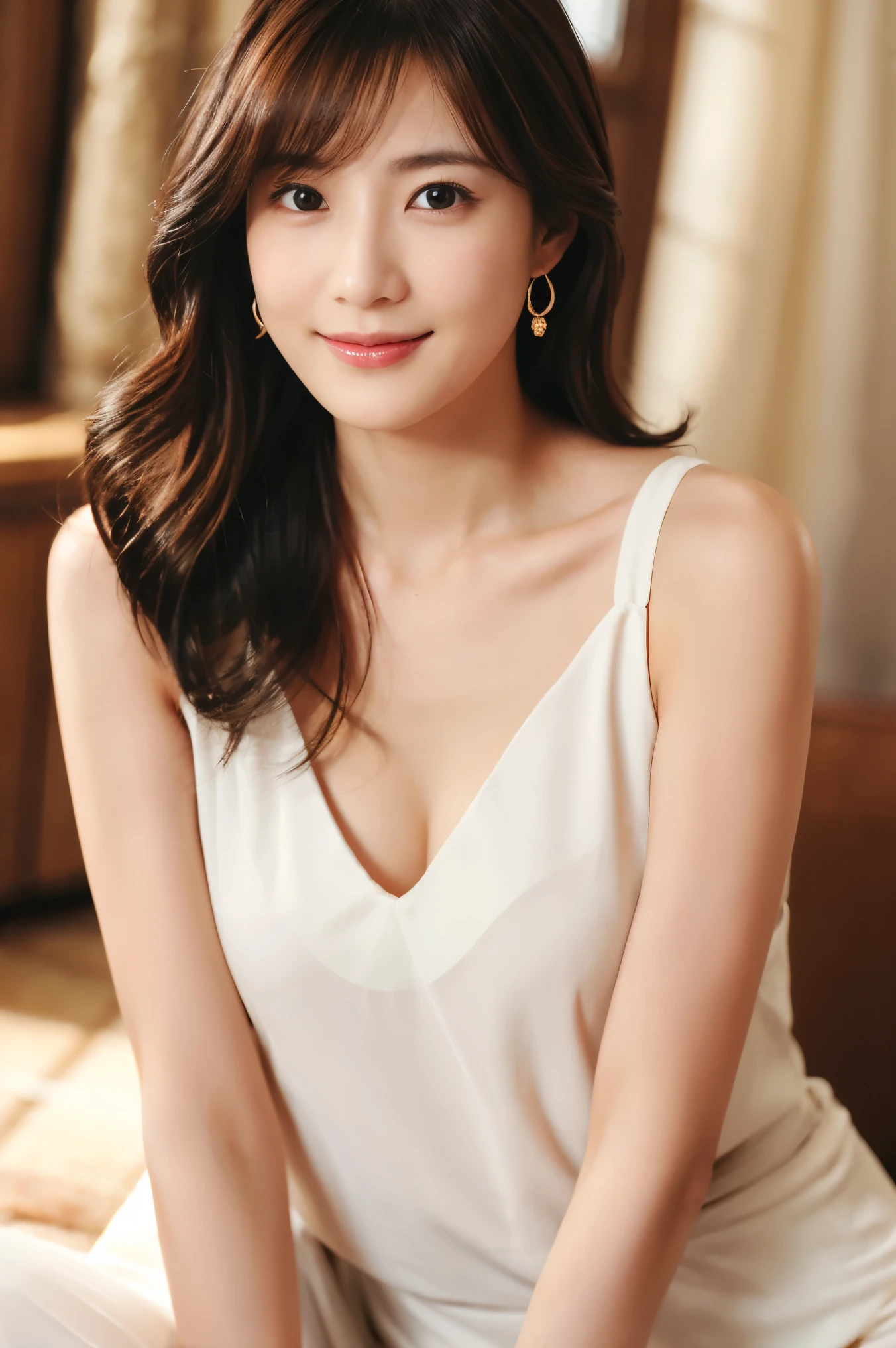 Skinny Japanese woman, 30th generation, One Girl,
(Wearing a sleeveless glittery evening dress:1.2),
((short, See-through skirt, She spreads her legs and touches her panties:1.5)),
(RAW Photos, highest quality), (Realistic, photo-Realistic:1.4), masterpiece, Very delicate and beautiful, Very detailed, 2k wallpaper, wonderful, In detail, Very detailedな, High resolution, Soft Light, Beautiful detailed girl, Very detailed eyes and face, Beautiful and detailed nose, Beautiful details,Cinema Lighting,((City lights at night)),Perfect Anatomy,smile,

Narrow shoulders, Beautiful clavicle, thin arms, length, Thin legs, Small Ass, No bra, 
Slim figure, The beauty of slim abs :1.2, thin waist :1.2, thin thighs :1.2, 
Very fine eye, Long, narrow eyes, Brown eyes, double eyelid, Extremely fine eyebrows, thin, Long eyelashes, Watery eye,
Ultra-detailed lips, Plump and moisturized lips, Glossy pink lips, Blushed, ((White beautiful teeth)), 
Beautiful actress&#39;Fatigue Make-up, Brightly colored moisturizing lipstick, 
Dark brown hair, Delicate and soft hair, Hair blowing in the wind, 
(Put your hair up, Medium Short Hair, ponytail:1.2), 
Layered Cut, (Blunt bangs:1.2), 
可愛いsmile, Please open your mouth a little, Dreamy look, ((Staring at the viewer)), 
(((Photorealism))),((The body is facing the viewer)), 
Dynamic Lighting, 

Beautiful fashion accessories(((High detail,High detail,masterpiece,Simple and elegant ornaments,necklace,bracelet, ring, Earrings,))),
((Lift your face a little)),
((Squint your eyes)), 
((Pursing your lips:1.2)),
((Blushing)),
((The cleavage is fluffy)), 
((Flat Chest)),

