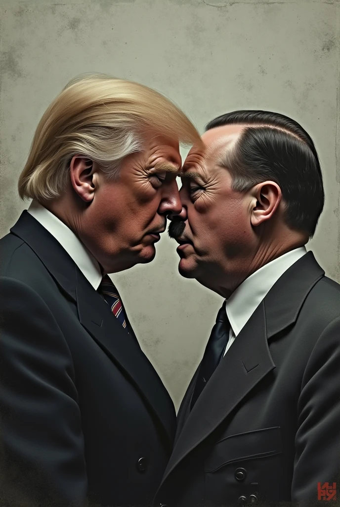 Hitler kissing Obama