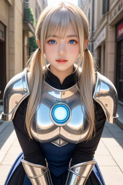 The most beautiful and sexy mecha warrior girl, blonde hair, Green eyes, Dressed in futuristic mech battle armor with hood., Mechanical Angel Wings, HugeBoobs, immeasurably gigantic boobs, décolleté, tons of tattoos and piercings, in a hyperfuturistic metropolis, cherry blossoms, fluttering in the wind, highly detailed background, absurdress, hight resolution, Ultra Detailed, (Cute illustration:1.5), (Cute,Kawaii,Sweet:1.2),
(1girl:1.4), Bodysuit, cyborg girl,
Hypergiant mechanical arms,dynamicpose, I look at the camera, Beautiful hands, perfect arms, Incredibly cinematic, Best Quality, best resolution