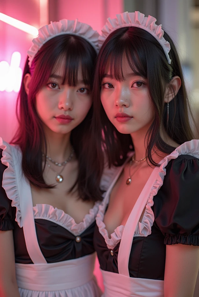 18 year old tween girls at a music festival, two close playful friends, perfect young models, colored hair, kawai cosplay girls, colored short dresses, dress with straps, choker, skinny body, innocent, garter with stockings, good lighting, glasses, bright playful, thin model, beautiful young teenls, tattoos, silk panties, dress with cutouts, sensual, shibari, playful pleasures