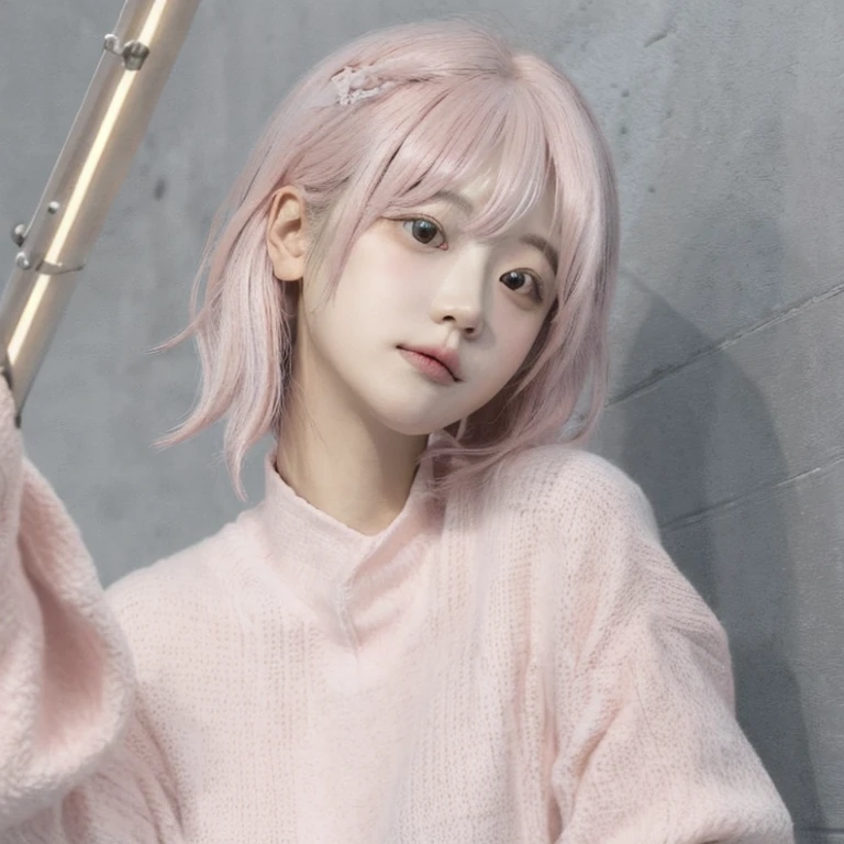 (masterpiece), (high quality), (8k resolution), (RAW photo), (best quality), (masterpiece:1.5), (realistic:1.5), ((photo realistic)), vibrant details, hyper realistic,1girl, (cute:1.2), beautiful, high-quality and detailed face, perfect face, (white hair And light pink hair:1.4), rosy cheeks, detailed eyes, (blue eyes),colorful eyes,(watery eyes),nsfw,, slender body, looking at viewer, closed mouth, real human skin, shiny skin, mid breasts, ((school uniform)), sitting, bed,