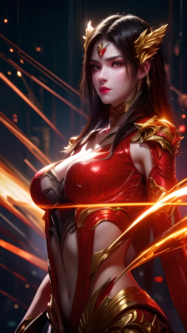 (Fire Element:1.1),It consists of the fire element,(1 Huge breasts:1.2),combustion,transparency,fiery,(molten rock),Flame skin,Frame printing,fiery hair,Smoking,cloud,Chopped,,Girl caught in flames, Flames splattered,Sparks Fly,burning hands,Translucent glow,