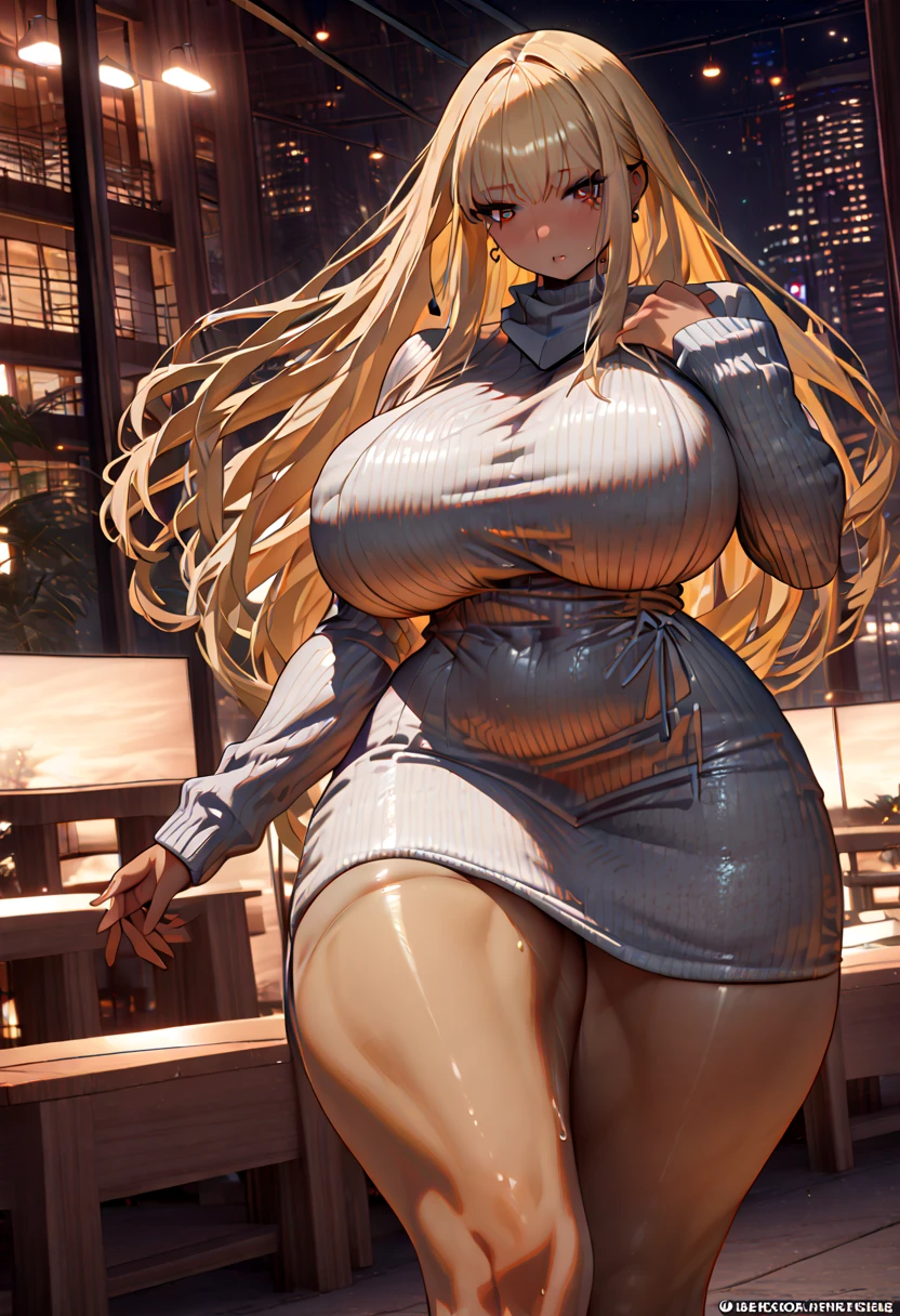 4K Quality, grinning, sexy pose, (black plaid skirt), standing up, ((black and red braids)), (dark skinned), thick thighs, big breasted, big ass, looking at viewer, amber eyes, night time, bedroom eyes, full body, city background, perfect face, perfect body, perfect eyes, full lips,