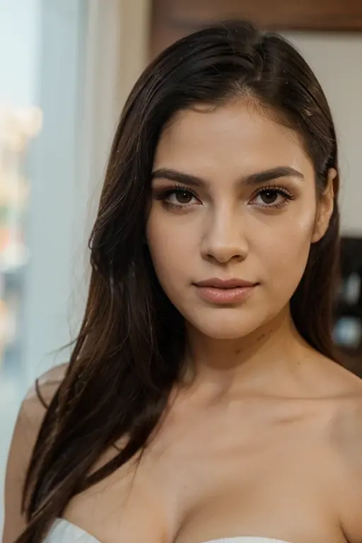 um retrato bonito da mulher, cinemactic, DSLR, Detalhes, olhos azuis, With a bird on your shoulder very realistic.