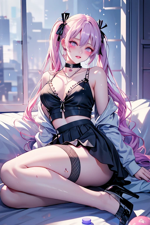 anime girl in black lingerie sitting on a bed with a red headboard, seductive anime girl, anime girl with skirt, anime girl showing her ass, beautiful alluring anime woman, attractive anime girl, anime girl, oppai, an anime girl, anime woman, female anime character, beautiful alluring anime teen, beautiful anime woman, anime character, beautiful anime girl, (anime girl), sultry smirk