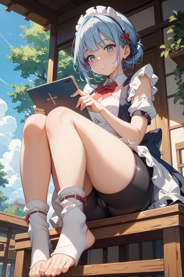 master piece, top-quality、Best Quality,32K、ultra-detailliert、Wallpaper, ultra -detail, Absurd beauty, 1beautiful girl、Big crisp eyes、Slender legs、Make your head smaller、:O、Angle looking up from below:1.2、♡♡♡、(Seated Pose)、thighs thighs thighs thighs、Medium short hair、inside in room