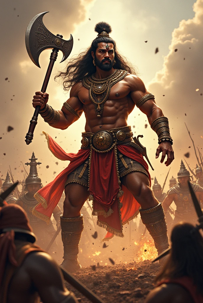 Create images of lord Hanuman in battlefield