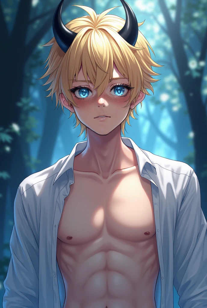 1boy,12 only、Man's,a blond、Cat's ears、 Collar,tattooed、Naked towel,Backlighting,hot onsen,steam ,fog,hightquality、masutepiece,hight resolution、NSFW,