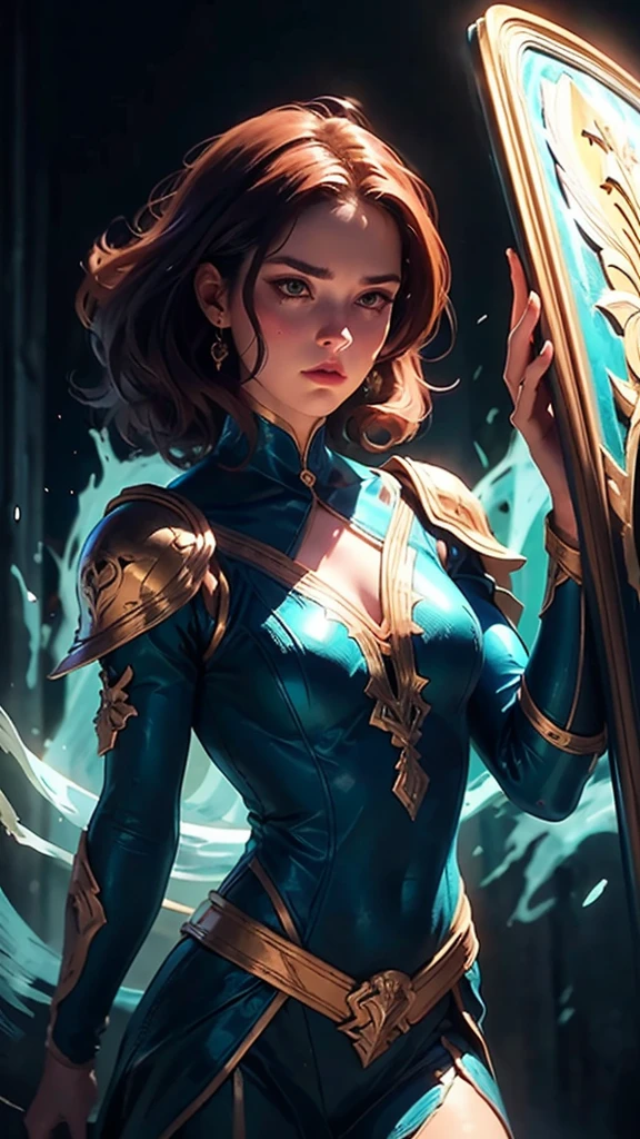 Hyperrealistic, splash art, concept art, mid shot, intricately detailed, color depth, dramatic, 2/3 face angle, side light, colorful background --auto --s2