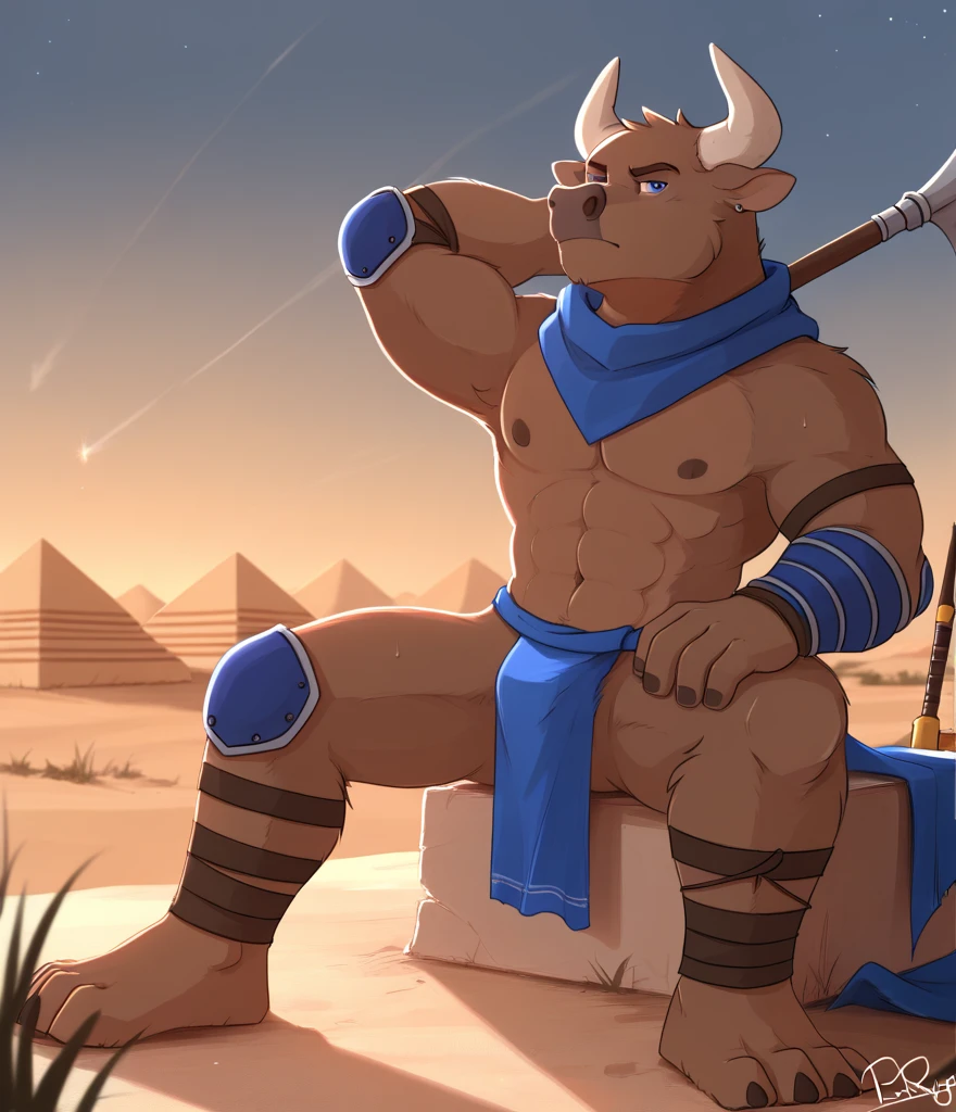 furry, anthro, african water buffalo:1.5, black body, (african tribal body painting:1.5,
African tribal clothes:1.2), (realistic african buffalo horns, realistic huge balls, heavy smooth bovine pink testicles), solo, big brute and rough male:1.4, chubby, african tribal clothes, his penis is black short fat saggy and foreskin, propping up outside an African tent grabbing own balls, dripping, penis of cum:1.8, super detailed, detailed face, best art, 8k, vibrant, by snowskau:0.4, by taran fiddler:1.8, by RedRusker:1.8, art stile, 3D, halfbody, savannah trees