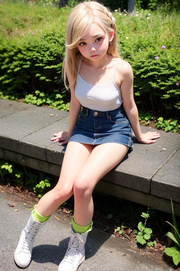(RAW Photos, Highest quality),(Realistic,photo-Realistic:1.3),masterpiece,Very delicate and beautiful,Very detailed,CG,Unity,2k wallpaper,wonderful,In detail,A light smile,Very detailed,CG Unity 8k wallpaper,Large file size,Very detailedな,High resolution,Absurd,(blonde,ponytail:1.3),((Floating Hair NovaFrogStyle)),Beautiful detailed girl,Detailed fingers,Very detailed eyes and face,Beautiful and sophisticated nose,Beautiful details,Long eyelashes,Park with a fountain,((nsfw,whole body photos,Angle from the front,Squat:1.3,Spread your legs:1.3,Panties are visible:1.2)),Light on the face,Professional Lighting,20-year-old gal,View your viewers,(Short sleeve T-shirt,White T-shirt,Small T-shirt),((Checkered Pleated Skirt、Stylish pleated skirt)),(((Roll up the skirt yourself))),(I lifted it myself),Delicate fingers,((White panties:1.3)),((Browsing Caution,Sexy panties:1.1,Lace panties,Stylish panties:1.1,Just the right size panties:1.1,Pussy)),Pay attention to the panties,Japanese women,Beautiful woman,young,Mature Face,(whole body:1.6),Sexy pose,Realistic face,Realistic body,Beautiful thigh detail, Stylish sandals,Gorgeous Necklace,Luxury Bracelets,